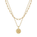 Yoosteel Layered Initial Necklaces for Women Trendy - 14K Gold-Plated Dainty Layering Paperclip Chain Coin Initial Necklace Jewelry Gifts for Women Mom Wife Teen Girls - color: Gold, style: R