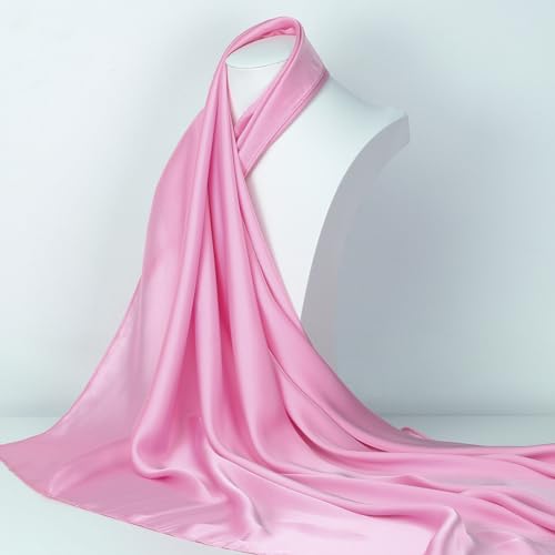 RIIQIICHY 35 Inch Head Scarf for Women Hair Scarf Like Silk Scarf Square Scarf Bandanas for Women - color: Light Pink