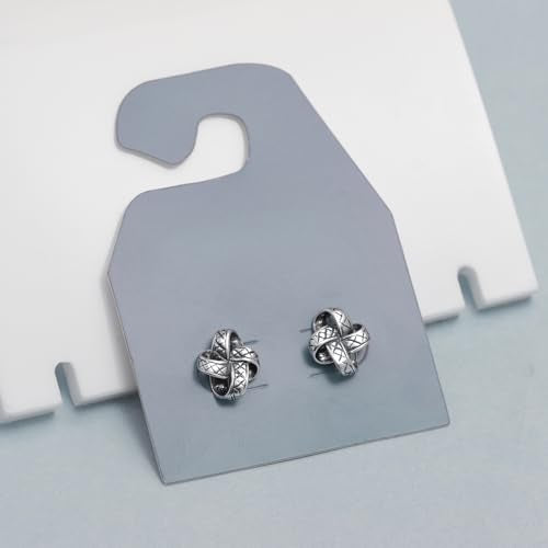 LeCalla 925 Sterling Silver Knot Stud Earrings Jewelry | Italian Design Love Knot Stud Earring | Celtic Knot Stud Earrings for Women - color: Antique Love Knot