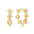 MYEARS Women Earrings Gold Huggie Hoop 14K Small Simple Hypoallergenic Everyday Jewelry - style: Pyramid