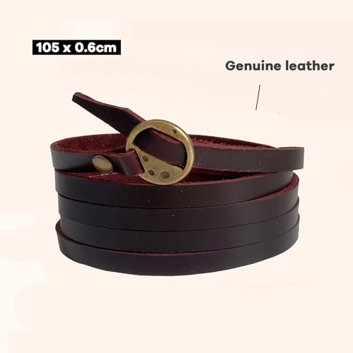 Rantanto Genuine Leather Wrap Bracelets Trendy Western Stackable Cuff Adjustable Boho Layered Bracelet Jewelry For Men Women - color: Coffee