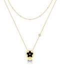 KSF Gold Lariat Necklace for Women Y Shaped Layered CZ Drop Chain | Y shaped necklace; Layered CZ detail; Long lariat style; Gift for her - color: Gold-4