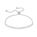 Dainty Pearl Chain Bracelets 14K Gold Bracelet for Women Adjustable Baroque Culture Jewelry Gifts for Mother Wife - color: 3-silver