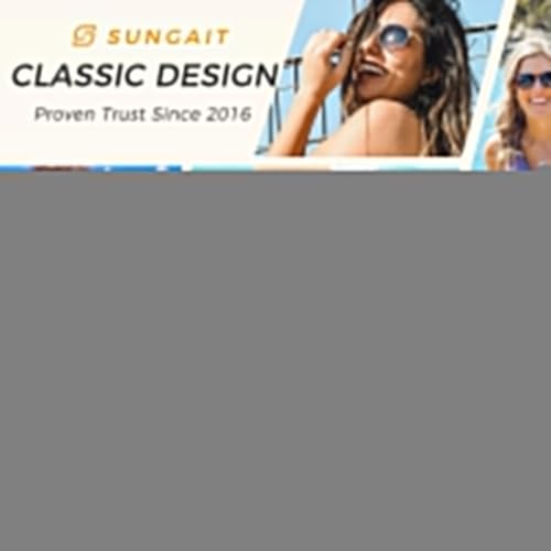 SUNGAIT Premium Vintage Round Sunglasses for Women Men Classic Retro Trendy Style - color: 10 Polarized Blue Mirror Lens/Transparent Gray Frame