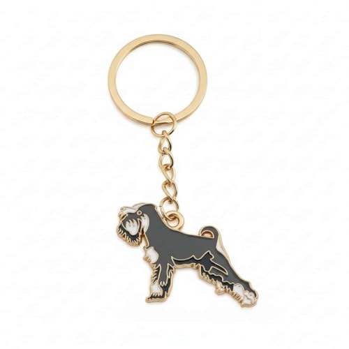 Pet Dog Keychain for Women Men,Cute Puppy Dog Animal Key chain Accessories Gifts For Car,Backpacks,Bag,Purse - color: Schnauzer
