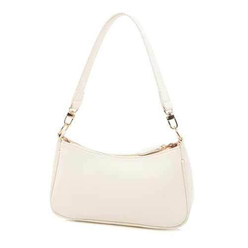 Shoulder Bag for women Crossbody Bags Retro Classic Small Hobo Purse Clutch Tote Handbags with Zipper Closure - color: Beige