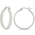 Amazon Essentials 14K Gold or Sterling Silver Plated Polished Dome Hoop - color: Silver, size: 25 mm
