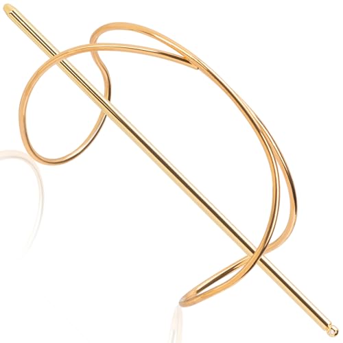 OIIKI X-Shaped Hair Stick, Bun Holder, Hair Cuff, Wedding Bun Cage, Vintage Hair Pins for Women (Gold, 1pcs)