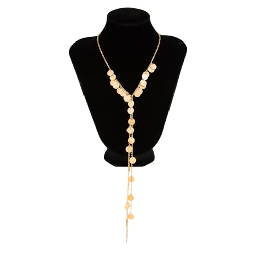 Statement Long Necklaces for Women Vintage Layered Beaded Long Chain Necklaces Boho Y Shaped Tassel Long Pearl Necklace Statement Bead Necklace Jewelry Gift for Women - style: Wafer Tassel