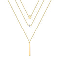 Turandoss Gold Layered Necklaces for Women - 14K Gold Plated Handmade Multilayer Bar Pearls Coin Disc Moon Butterfly Medallion Adjustable Dainty Layered Choker Necklaces for Women Jewelry - style: 3PCS - Disc&CZ&Bar