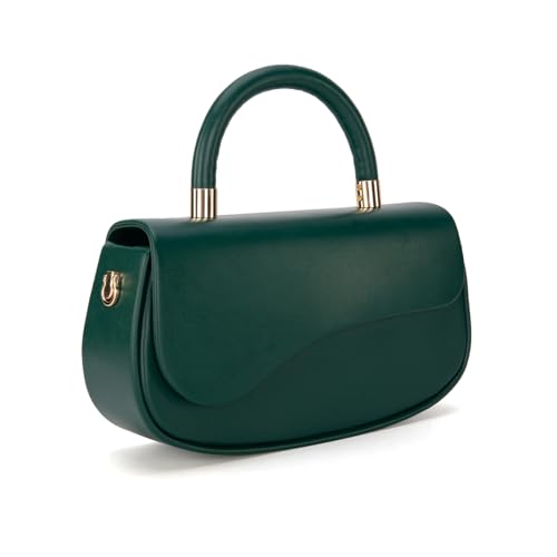 Milan Chiva Small Top Handle Purse for Women Elegant Crossbody Bag with Adjustable Strap for Evening Party & Daily Use - color: Green