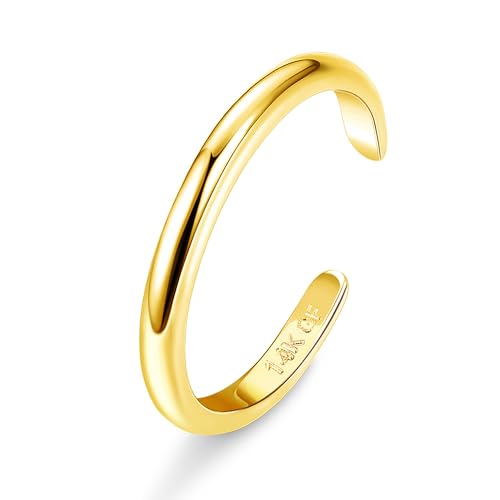 14K Gold Plated Toe Rings for Women Adjustable Toe Ring Open Band Toe Ring Summer Beach Foot Jewelry