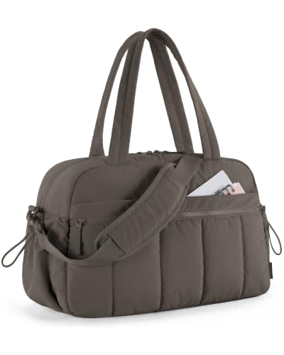 BAGSMART Gym Bag for Women, Duffle Bag for Travel with Wet Pocket, Lightweight Carry on Weekender Duffel, Water Resistant - color: Dim Gray, size: Medium