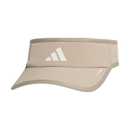 adidas Women's Superlite Visor – Lightweight Moisture-Wicking Running Tennis Hat - color: Chalky Brown/White/3