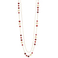 FULU AUTUMN Boho Gold Long Necklaces for Women Natural Stone Beaded Layered Long Necklace Mothers Day Gifts Dainty Flower Costume Jewelry for Women - color: Red