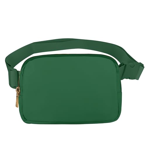 VOROLO Fanny Pack For Women And Men Crossbody Bag Belt Bag with Adjustable Strap Graduation Gifts Deep Green - color: Deep Green, style: 1 Pack Fanny Pack