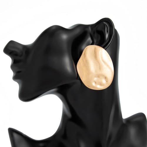 Mixed Metal Statement Earrings for Women Chunky Earrings Big Statement Large Oval Round Pebble Shape Earring Irregular Geometric Drop Dangle Earring Chunky Jewelry - style: 2 - G