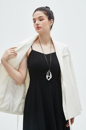 Boho Necklaces for Women Chunky Circle Necklace Layered Boho Circle Leather Choker Necklace Long Vintage Necklaces Bohemian Jewlery Gifts - style: Chunky Circle Necklace