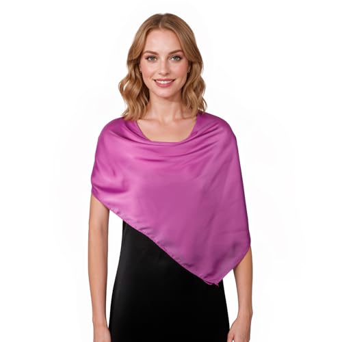 RIIQIICHY 35 Inch Head Scarf for Women Hair Scarf Like Silk Scarf Square Scarf Bandanas for Women - color: Rose