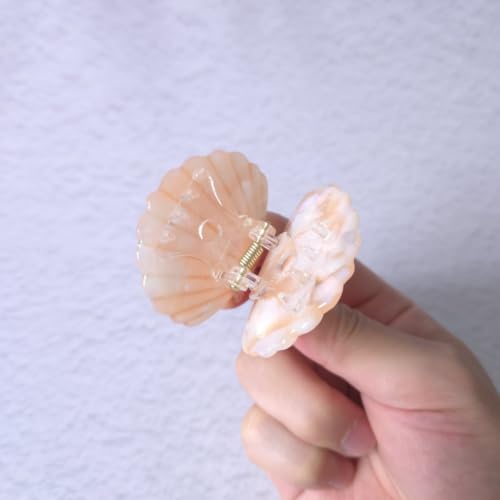 Shell Claw Clip,Acetate Hair Clips,Small Hair Clips for Women,Orange - color: Orange