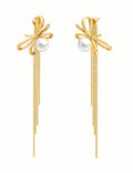 Long Dangle Earrings for Women – Elegant Dainty Tassel 18K Gold Plated Earrings for Womens in Prom Lightweight and Hypoallergenic Dangling Gold Earings for Women and Teens - color: Isabella Gold