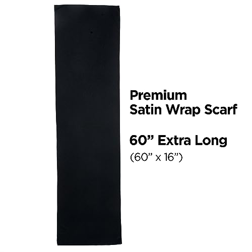 KISS COLORS & CARE Satin Scarf, Black | Soft Texture | Multi-Purpose | Prevents Hair Breakage - size: 2 Count, style: Black