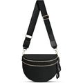 Checkered Crossbody Bag for Women Bum Bag Spacious Nylon Fanny Packs Cross Body Shoulder Purses Bag Handbags - color: Black