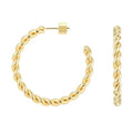 RENAIZ Bold Statement Hoop & Stud Earrings for Women – 14K Gold & Rhodium Plated Maximalist Jewelry, Chunky Geometric Boho Earrings, Hypoallergenic Non-Tarnish Trendy Gift - color: Yellow Gold, style: Twisted Rope