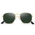 Polarized Sunglasses for Womens Men Trendy Square Hexagonal Flat Mirrored Sun Glasses UV Protection - color: A05-gold/G15/Black