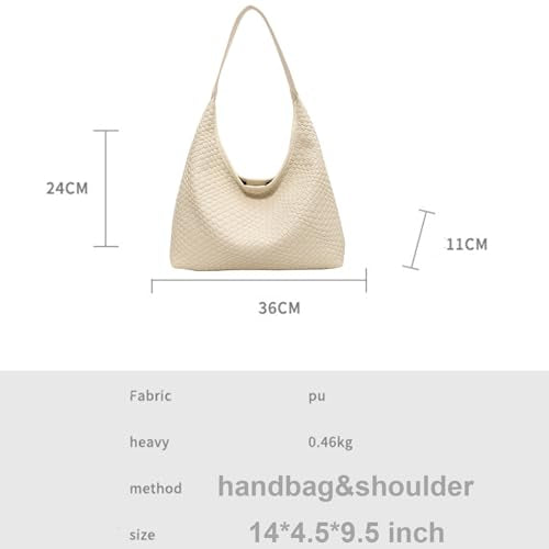 2026 Leather Tote Bag for Women Top-handle Shoulder Bag, Hobo Bags Large Capacity Soft Vegan Crossbody Handbag Underarm - color: White