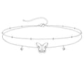 Gold/Sterling Silver Anklet Bracelets for Women Waterproof, Non Tarnish 925 Sterling Sliver Plated Heart Evileye Butterfly Charm, Dainty Summer Beach Anklets for Women, Beach Vacation Bikini Outfits for Her Mom - style: Butterfly-Silver