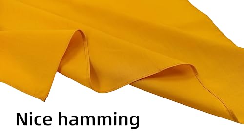 100% Cotton Bandana 27x27 Large Solid Head Scarf for Men Women Thick Opaque Reusable Wrapping Cloth Gift & Lunch - color: Yellow Single