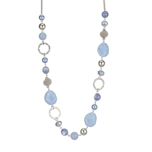 PEARL&CLUB Long Beaded Necklaces For Women - Sweater Chain Fashion Jewelry Necklace Gifts For Women - color: 23-Light blue