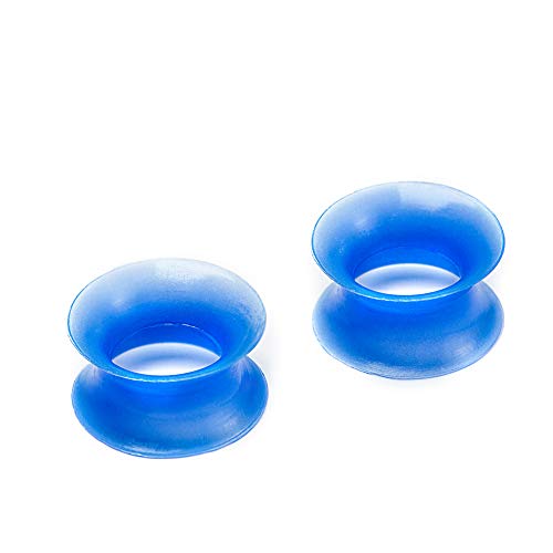 WBRWP 20/28pcs Ear Stretching kit Set: Hollow Hard/Soft Silicone Plugs and Tunnels Ear Expander Gauges Stretcher Body Piercing Jewelry - style: 28pcs Thin/Blue