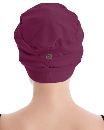 osvyo Cotton Chemo Turbans for Women Cancer Hairloss hat - Cotton Lightweight Headwear Sealed Packaging - color: Cotton Light Burgundy