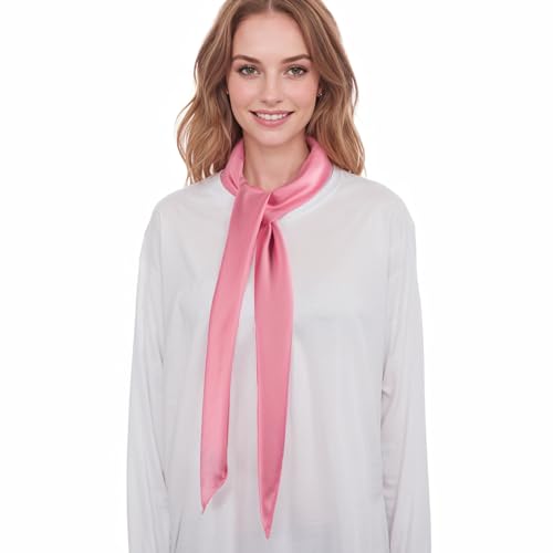 RIIQIICHY 35 Inch Head Scarf for Women Hair Scarf Like Silk Scarf Square Scarf Bandanas for Women - color: Pink