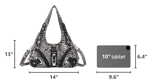 Angelkiss Hobo Purses and handbags for Women Satchel Handbag Women Purses Large Daily Shoulder Bags | Purses - color: Brown\black-leopard