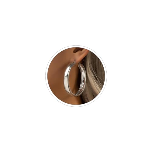 Large Hoop Earrings Lightweight Chunky Earrings for Women Chunky Earrings Big Hoop Earrings for Wedding - style: Hoop-S-01