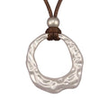 Jeilwiy Leather Necklace for Women Funky Necklace Choker String Cord Necklace with Pendant Boho Style Jewelry - style: Silver Circle Pendant Necklace