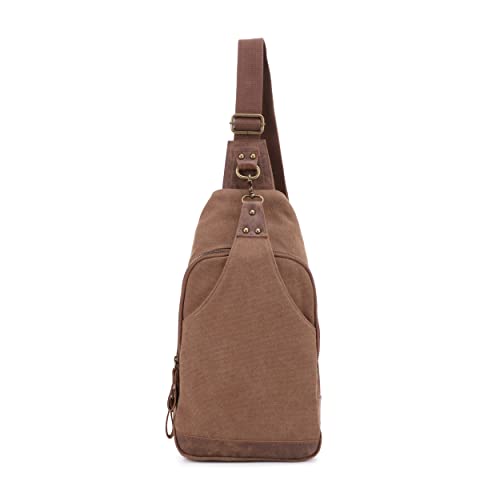 Glacier Canvas Concealed Carry Sling Bag Crossbody Backpack Purse for Men Women | Concealed Carry - color: Brown
