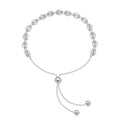 LeCalla Pure 925 Sterling Silver Italian Paperclip Link Chain Bracelets | Gold Over Silver Paper-Clip Link Station Bracelet | Sliding Bolo Bracelet for Women - color: Puffy Mariner Link Bolo