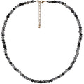 Simple Choker Necklace for Women Real Stone and Crystals Necklaces 4mm Beaded Choker Jewelry Meditation Gift for Women (16"+2") - style: Alabaster