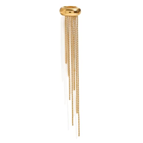 Gold Ear Cuff with Chain for Women, No Piercing Tassel Earrings, Long Chain Ear Wrap Earrings, Trendy Minimalist Jewelry Gift