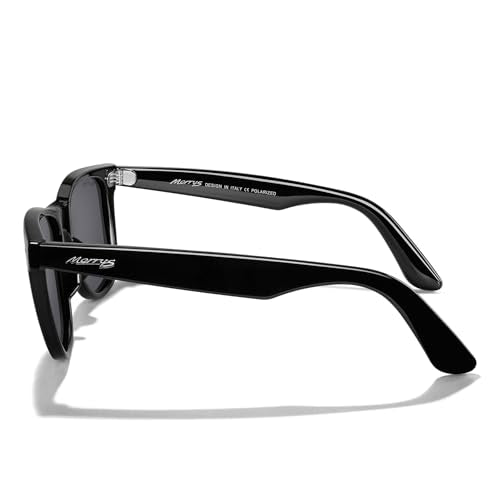 MERRY'S Classic Square Shape Polarized Sunglasses for Womens Mens Retro Designer UV400 Sun Glasses S6140 - color: Black Frame/Silver Mirror Lens