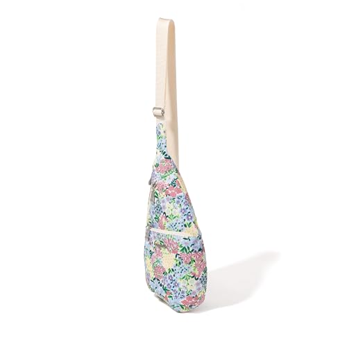 Baggallini Mini Sling - 12x7 Sling Crossbody Bag Backpack with Adjustable Shoulder Strap - color: Meadow Print