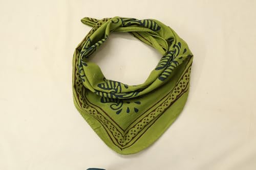 Hand Block Printed Cotton Bandana | Boho Head Scarf, Handmade Head Wrap, Neck Scarf, Bandana for Men & Women | Ethnic Indian Print