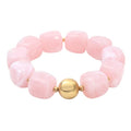 Soyzvteo Chunky Beaded Bracelets Boho Acrylic Geometric Beaded Bangle Bracelet Chunky Statement Jewelry for Women - color: Pink