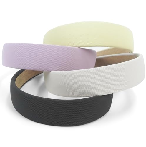 Huachi Headbands for Women Non Slip Trendy Headbands for Women’s Hair 1 inch Wide Cute Headband for Girls - color: Light purple, light yellow, light gray, dark gray