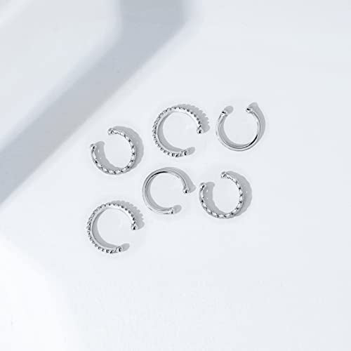 Amazon Essentials 14K Gold or Rhodium Plated Sterling Silver Set of 3 Ear Cuffs - color: Silver