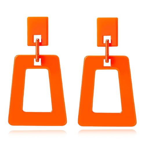 Handmade Unique Hollow Square Acrylic Lightweight Dangle Drop Earrings Chic Geometric Stud Earrings For Women